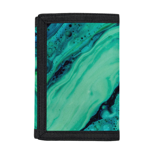 Turquoise Acid Melt Print Trifold Wallet