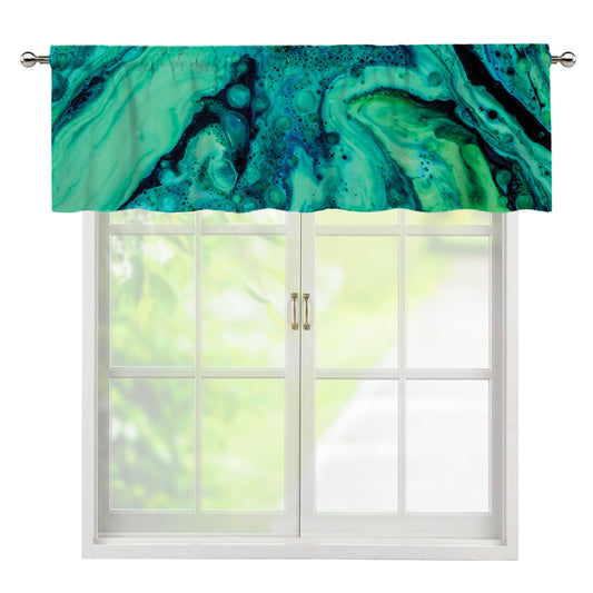 Turquoise Acid Melt Print Window Valance