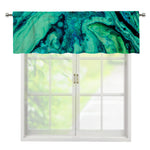 Turquoise Acid Melt Print Window Valance