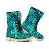 Turquoise Acid Melt Print Winter Boots