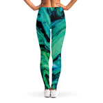 Turquoise Acid Melt Print Women's Leggings