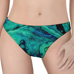 Turquoise Acid Melt Print Women's Thong