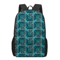 Turquoise African Ethnic Pattern Print 17 Inch Backpack