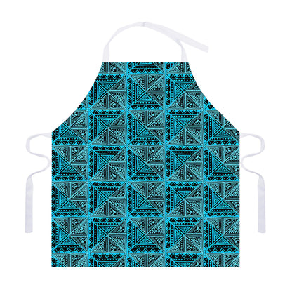 Turquoise African Ethnic Pattern Print Adjustable Apron