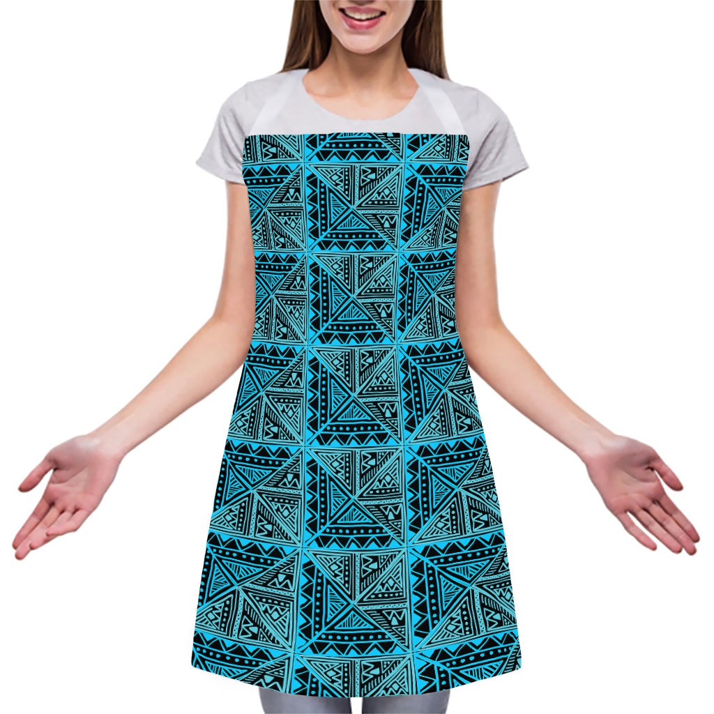 Turquoise African Ethnic Pattern Print Adjustable Apron