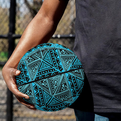 Turquoise African Ethnic Pattern Print Basketball