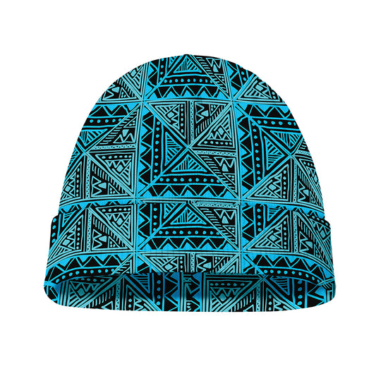 Turquoise African Ethnic Pattern Print Beanie