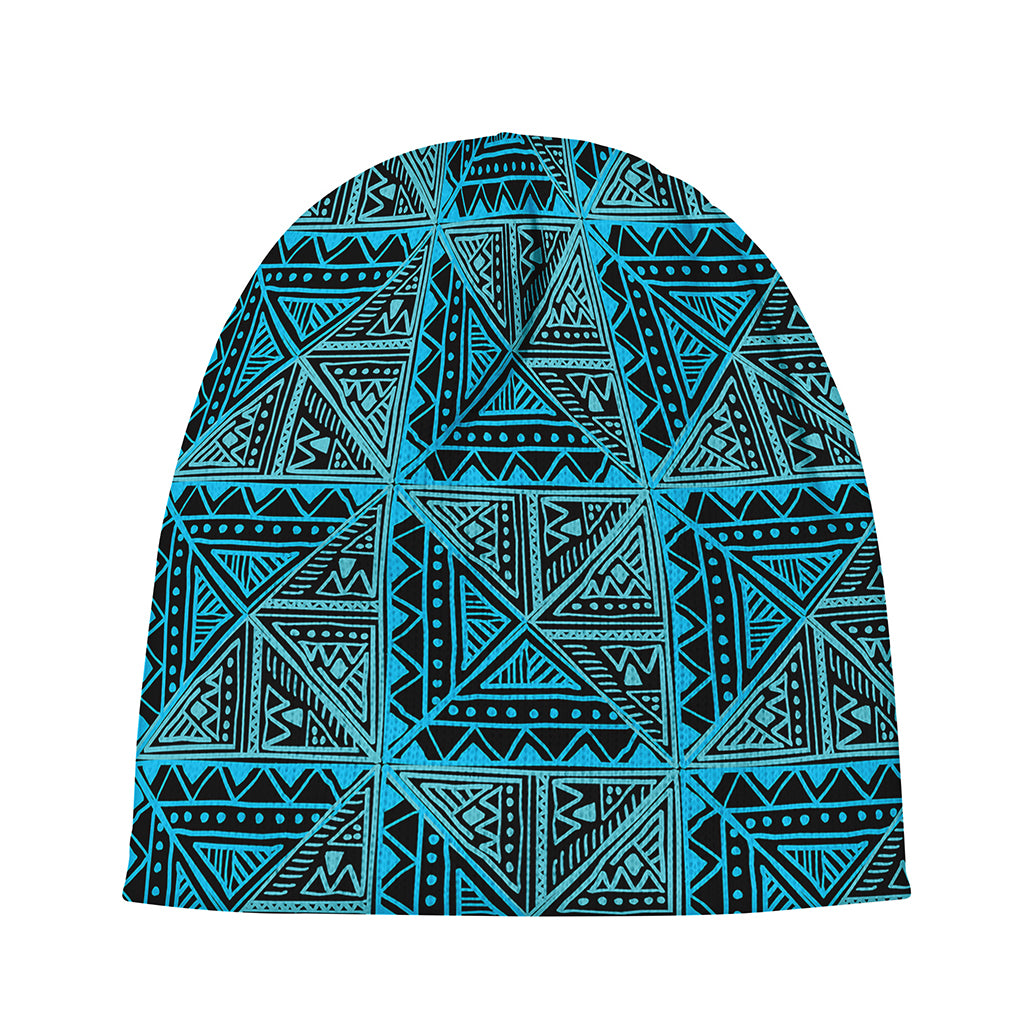 Turquoise African Ethnic Pattern Print Beanie