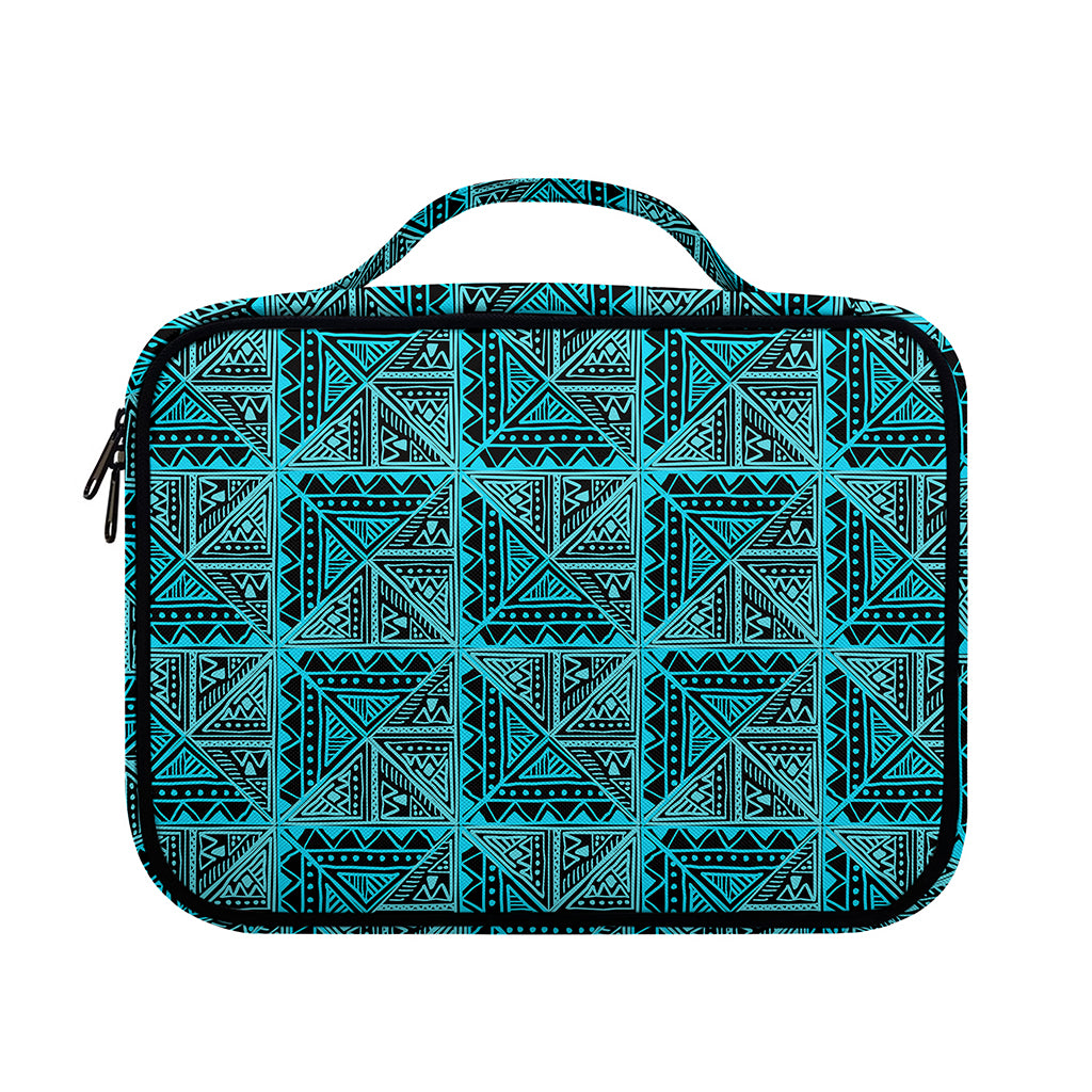 Turquoise African Ethnic Pattern Print Briefcase Bible Bag