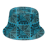 Turquoise African Ethnic Pattern Print Bucket Hat