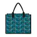 Turquoise African Ethnic Pattern Print Canvas Tote Bag