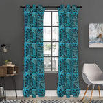 Turquoise African Ethnic Pattern Print Curtain