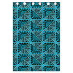 Turquoise African Ethnic Pattern Print Curtain