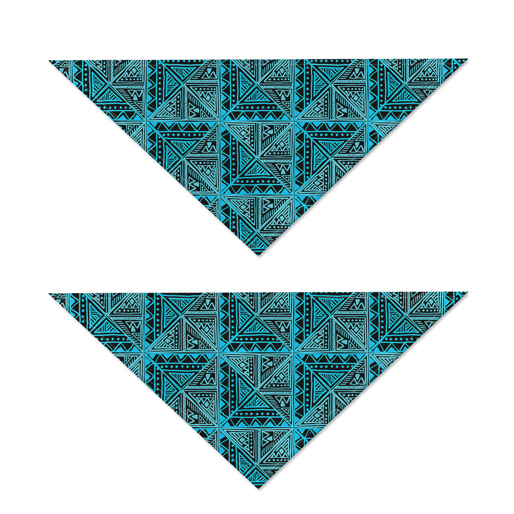 Turquoise African Ethnic Pattern Print Dog Bandana