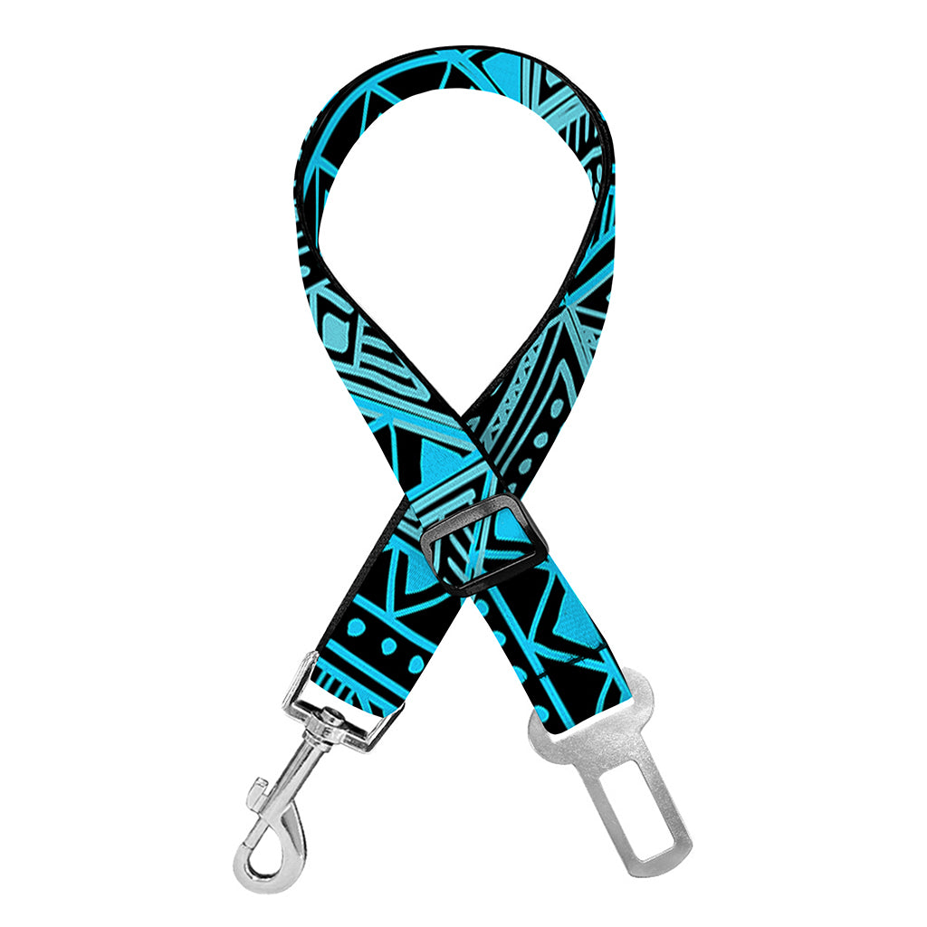 Turquoise African Ethnic Pattern Print Dog Seat Belt