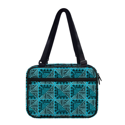 Turquoise African Ethnic Pattern Print Double Strap Bible Bag