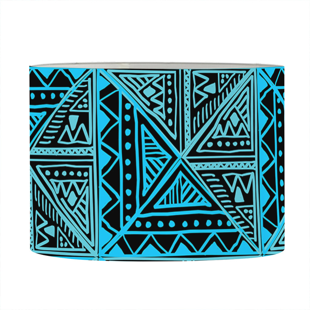 Turquoise African Ethnic Pattern Print Drum Lamp Shade