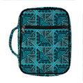 Turquoise African Ethnic Pattern Print Front Pocket Bible Bag