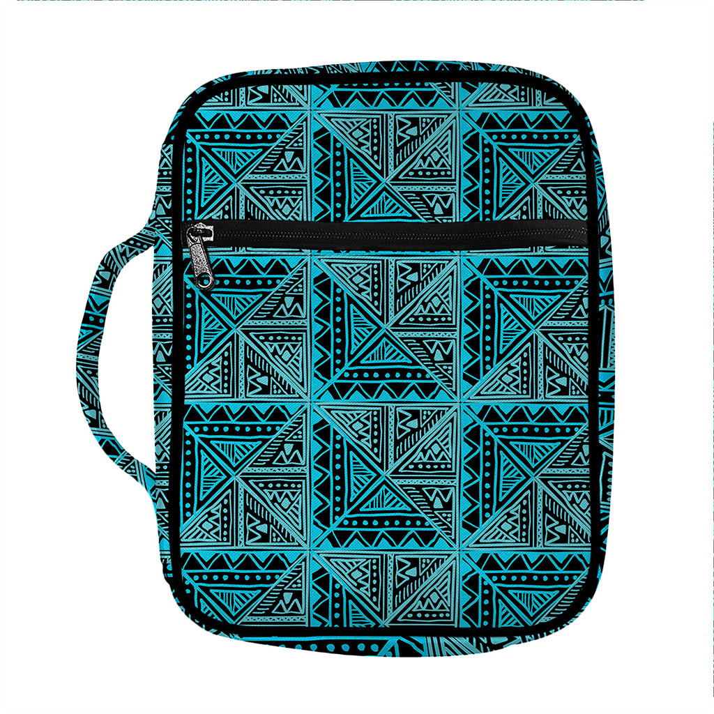Turquoise African Ethnic Pattern Print Front Pocket Bible Bag