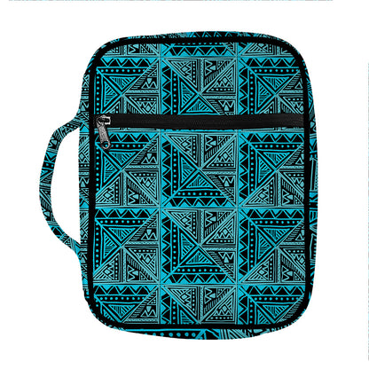 Turquoise African Ethnic Pattern Print Front Pocket Bible Bag