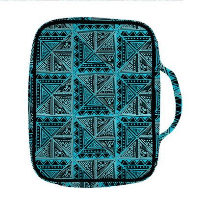 Turquoise African Ethnic Pattern Print Front Pocket Bible Bag