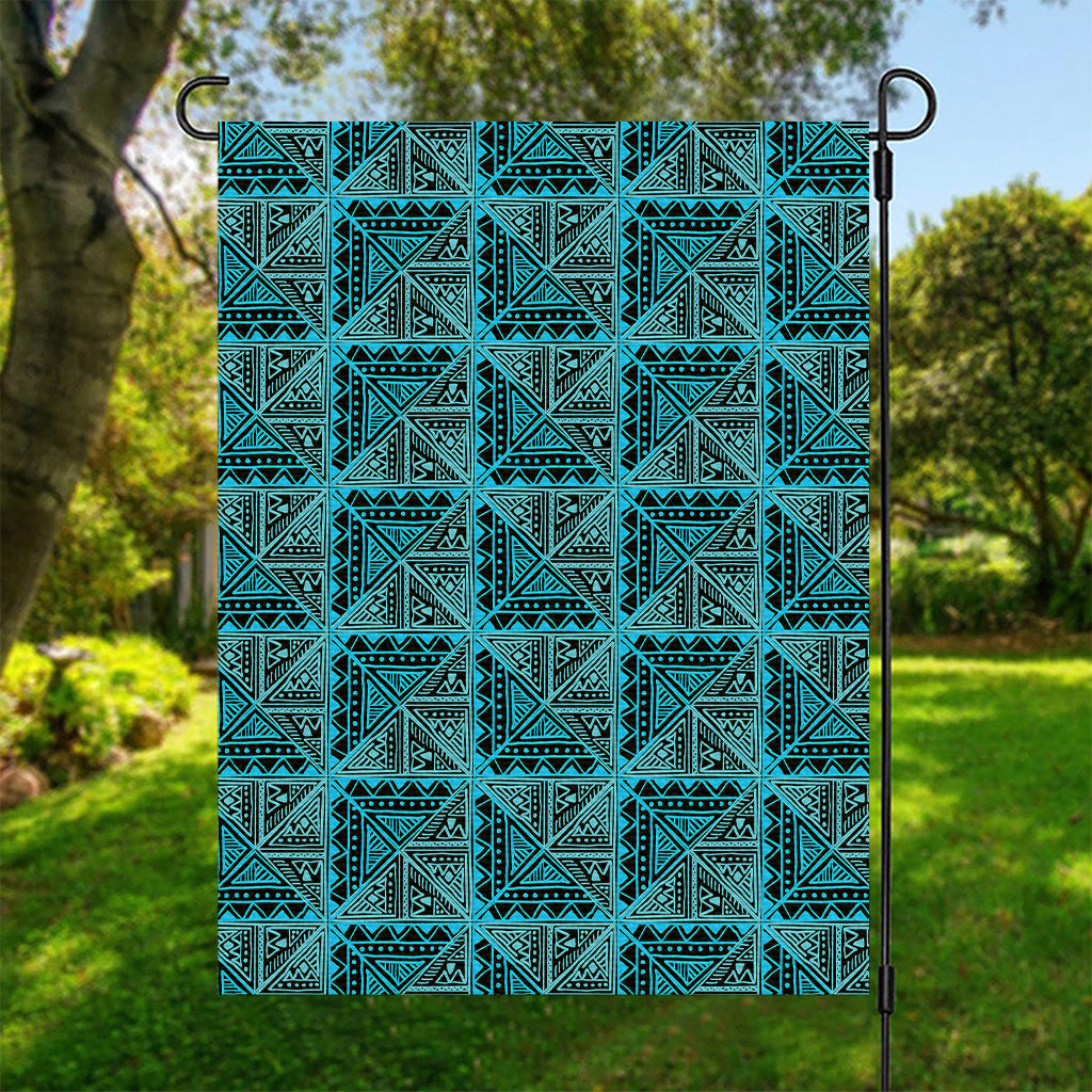 Turquoise African Ethnic Pattern Print Garden Flag