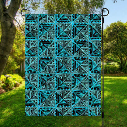 Turquoise African Ethnic Pattern Print Garden Flag