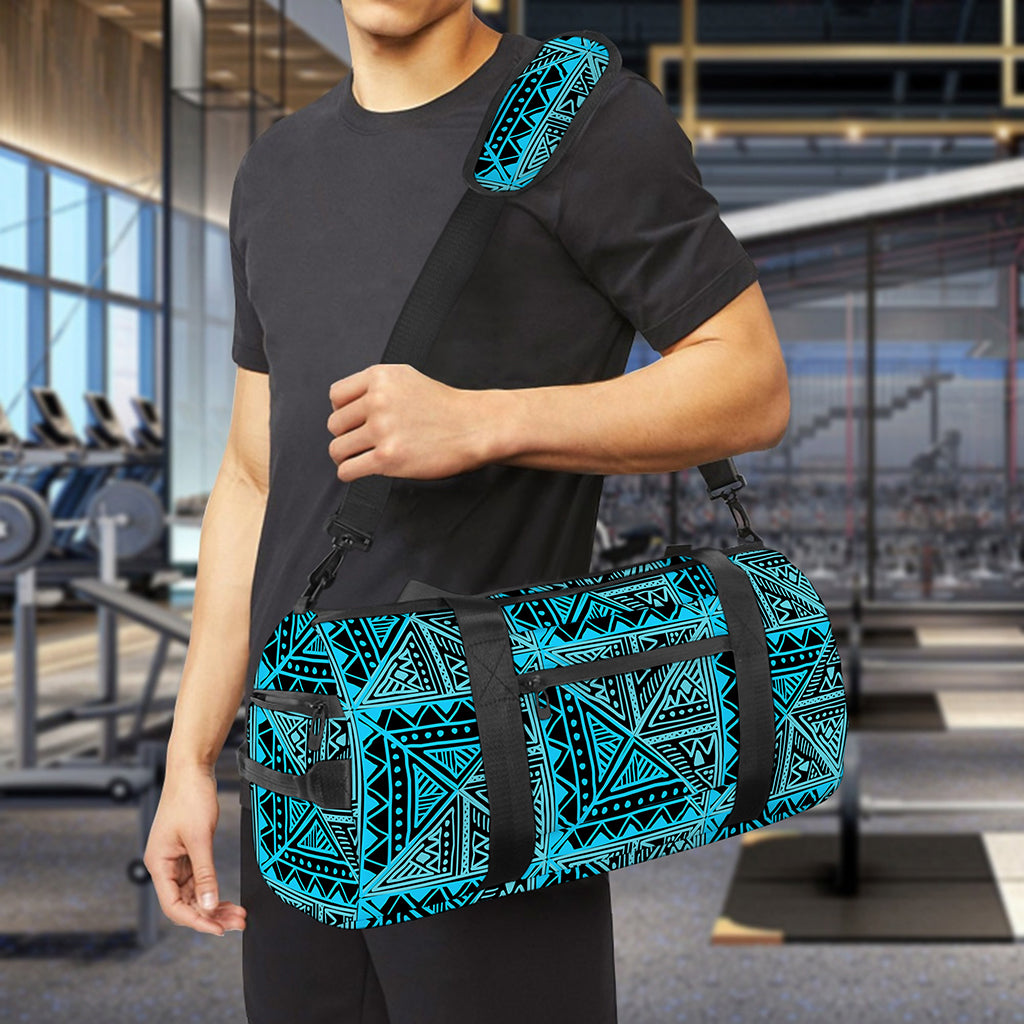 Turquoise African Ethnic Pattern Print Gym Bag
