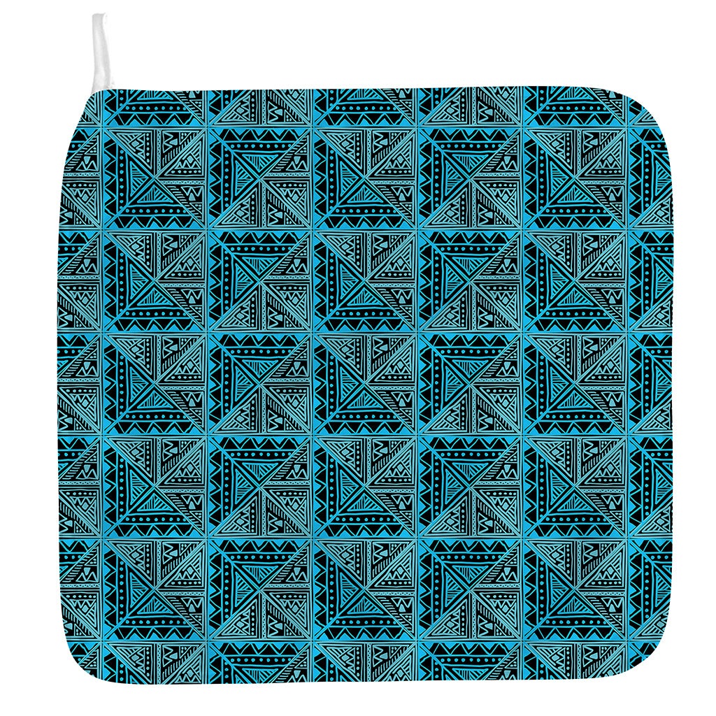 Turquoise African Ethnic Pattern Print Hand Towel
