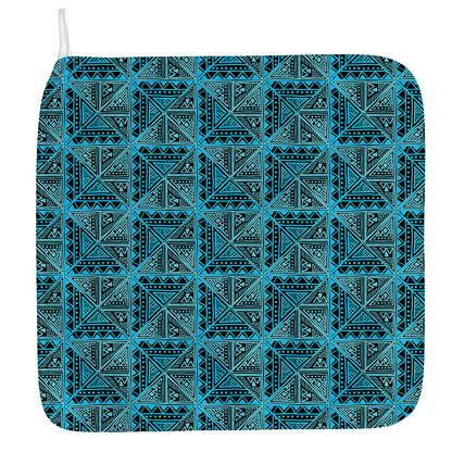 Turquoise African Ethnic Pattern Print Hand Towel