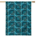 Turquoise African Ethnic Pattern Print House Flag