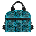 Turquoise African Ethnic Pattern Print Insulated Lunch Bag