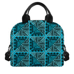 Turquoise African Ethnic Pattern Print Insulated Lunch Bag