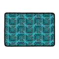 Turquoise African Ethnic Pattern Print Kitchen Mat