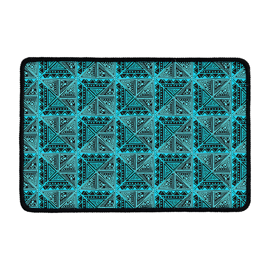 Turquoise African Ethnic Pattern Print Kitchen Mat