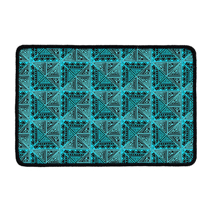 Turquoise African Ethnic Pattern Print Kitchen Mat