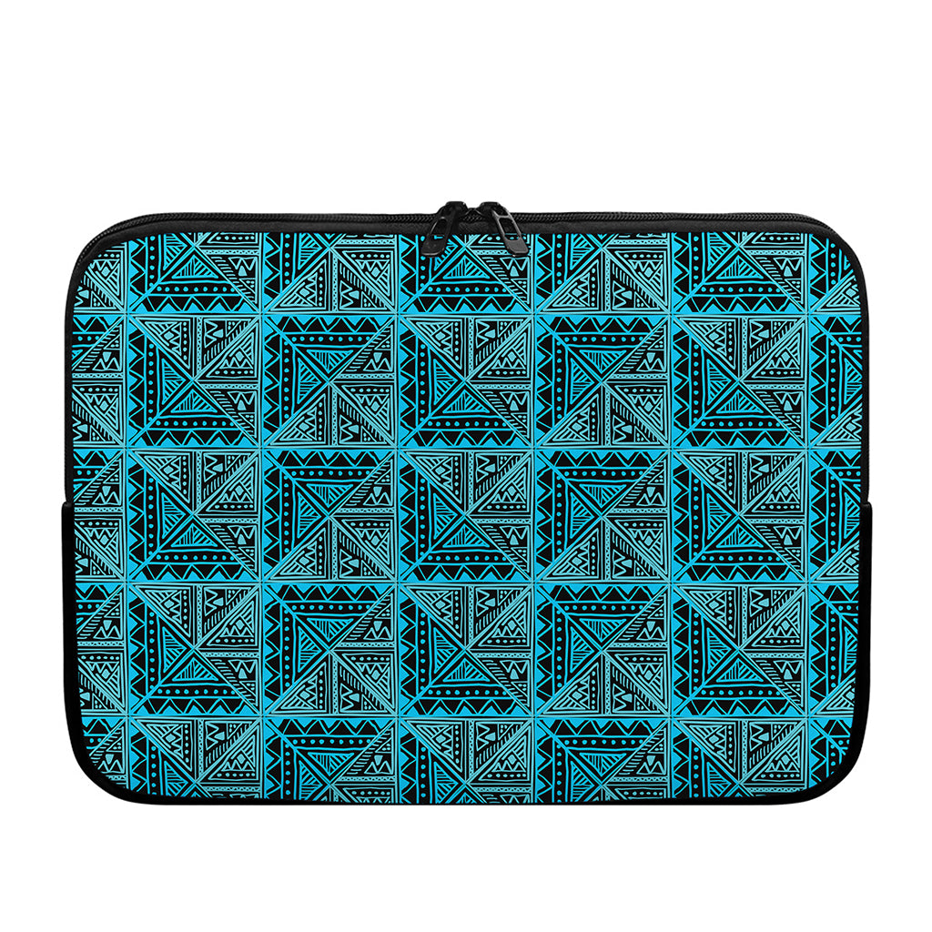 Turquoise African Ethnic Pattern Print Laptop Sleeve