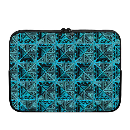 Turquoise African Ethnic Pattern Print Laptop Sleeve