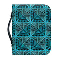 Turquoise African Ethnic Pattern Print Leather Bible Cover