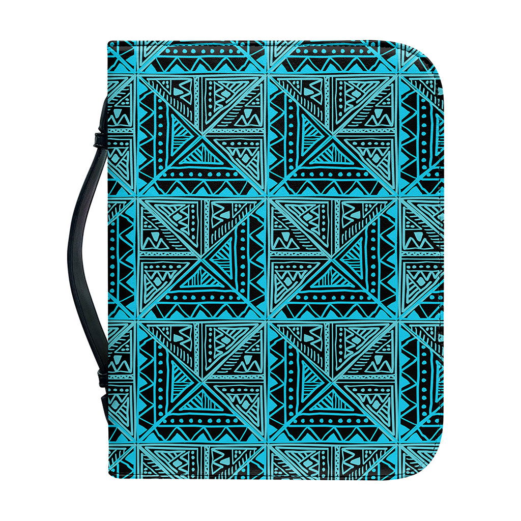 Turquoise African Ethnic Pattern Print Leather Bible Cover