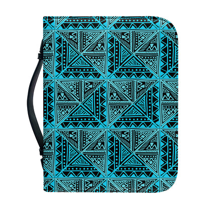 Turquoise African Ethnic Pattern Print Leather Bible Cover