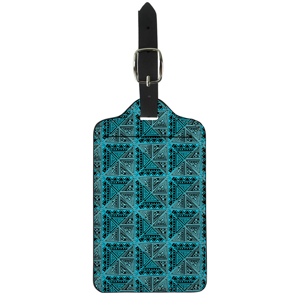 Turquoise African Ethnic Pattern Print Luggage Tag