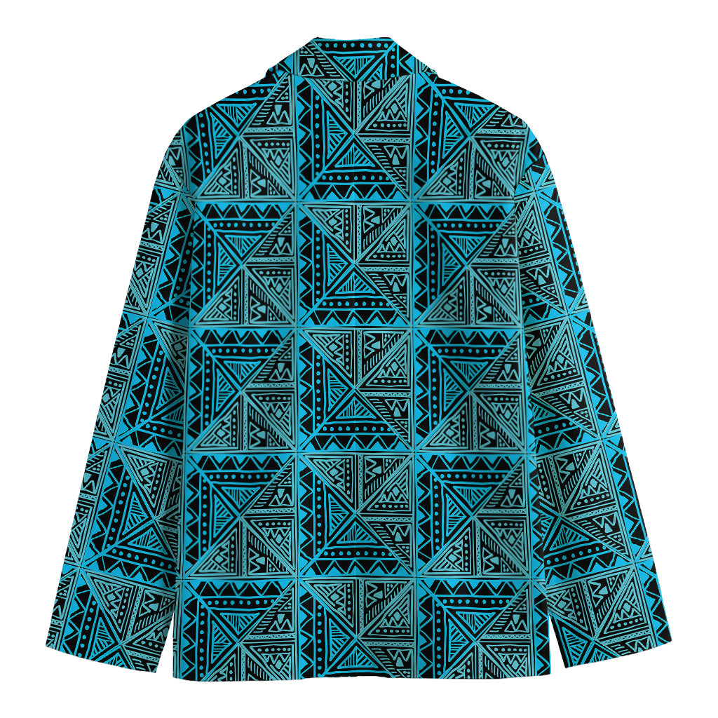 Turquoise African Ethnic Pattern Print Men's Blazer