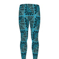 Turquoise African Ethnic Pattern Print Men's Leggings