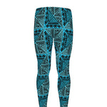 Turquoise African Ethnic Pattern Print Men's leggings