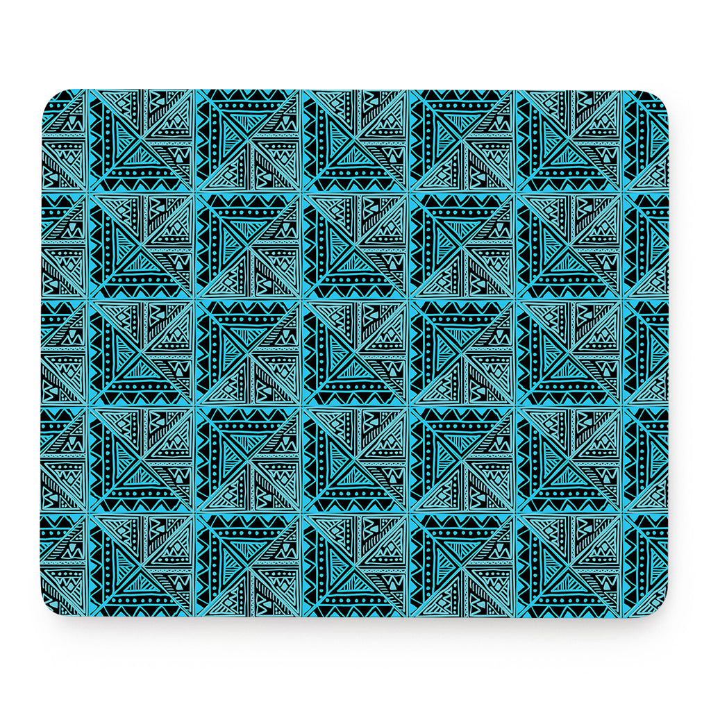 Turquoise African Ethnic Pattern Print Mouse Pad