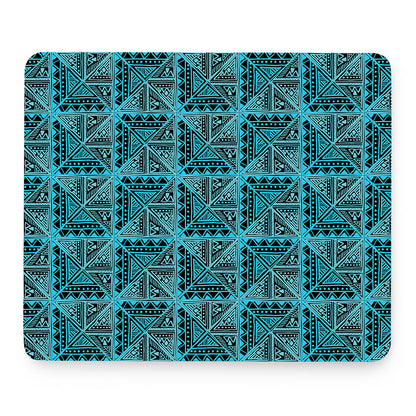 Turquoise African Ethnic Pattern Print Mouse Pad
