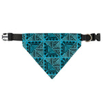 Turquoise African Ethnic Pattern Print Over The Collar Dog Bandana