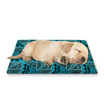 Turquoise African Ethnic Pattern Print Pet Cooling Mat Cover