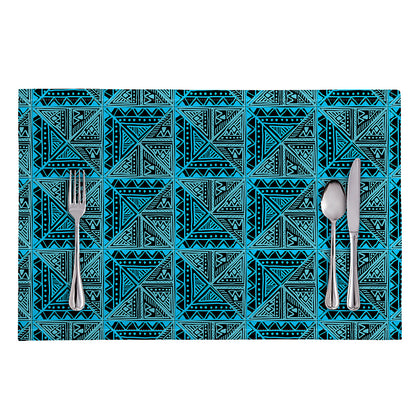 Turquoise African Ethnic Pattern Print Placemat